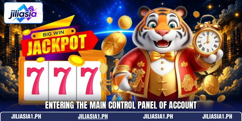 Entering the main control panel of account