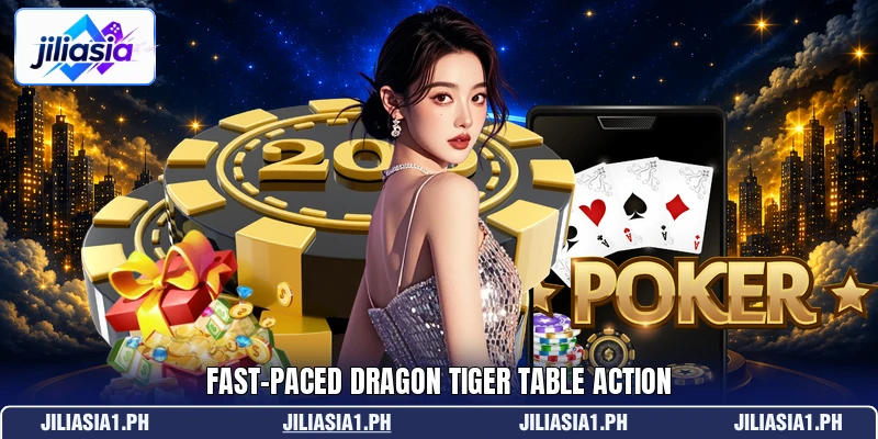 Fast-paced Dragon Tiger table action Fast-paced Dragon Tiger table action