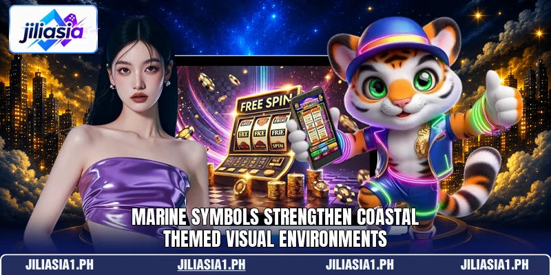 Marine symbols strengthen coastal themed visual environments Marine symbols strengthen coastal themed visual environments