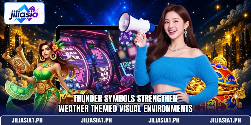 Thunder symbols strengthen weather themed visual environments Thunder symbols strengthen weather themed visual environments