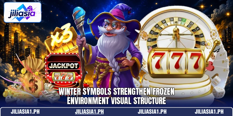 Winter symbols strengthen frozen environment visual structure Winter symbols strengthen frozen environment visual structure